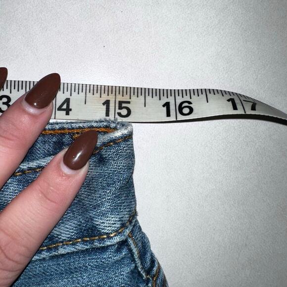 Y2k Ralph Lauren polo mid rise distressed denim shorts sz 6 - Picture 5 of 5